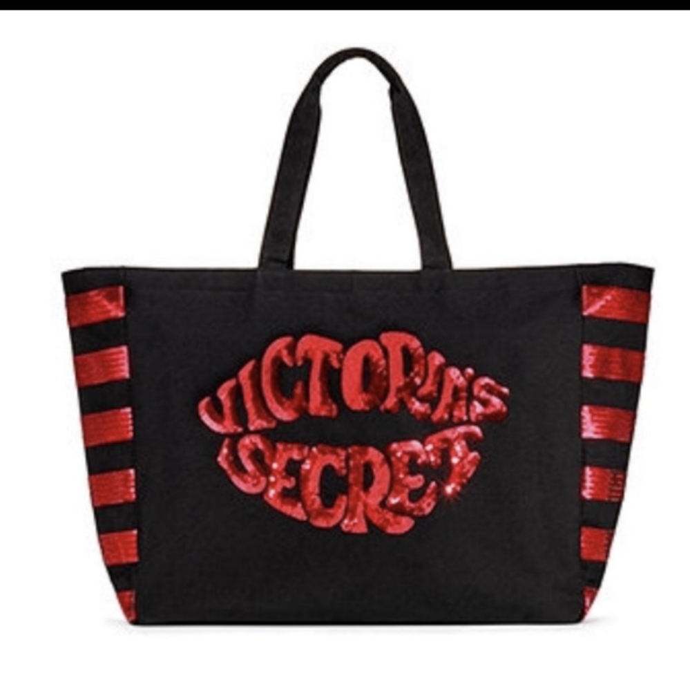 Victoria's Secret red sequins tote bag weekender